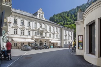 Historic Grandhotel Straubinger by the waterfall on Straubigerplatz in the centre, Bad Gastein,