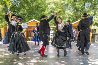 Folk dance group in traditional Black Forest traditional costume, Black Forest Open-Air Museum