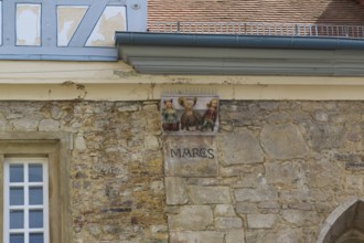 Spitalhof, medieval hospital, historic building on the market square, detail, Reutlingen,