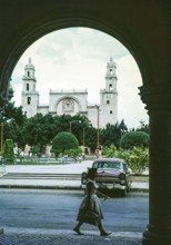 Cathedral, built in 1763, Mérida, Mexico 1961, seen from the parish hall Catedral de Mérida San