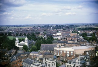 Oblique aerial view of the city of Boston, Lincolnshire, England 1966