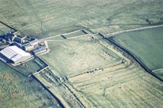 Series of oblique aerial photographs of sites associated with Hadrian's Wall, c. 1970s Roman fort