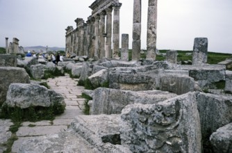 Ruins of Roman buildings at the archaeological site of Apamea, Syria, 1998, Asia