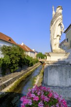 Lumberyard, St Florian from 1782, Loisbach bridge, Loisbach, Langenlois, Waldviertel, Lower