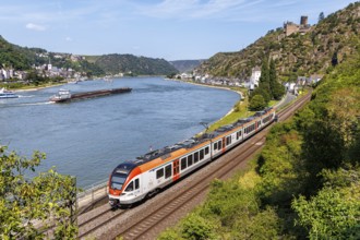 Regional train of the VIAS type Stadler Flirt in Sankt Goarshausen, Germany, Europe