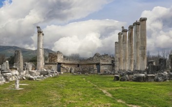 Excavation site site of the ancient city of Aphrodisias, Temple of Aphrodite, today's city of