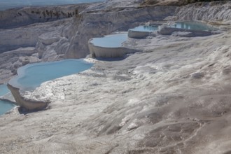 Sintered limestone terraces of Pamukkale, Pamukkale, Denizli province, Aegean region, Turkey, Asia