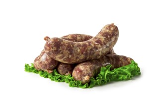 Raw kupaty, traditional Georgian sausages, raw sausages, with spices and herbs, Georgian cuisine