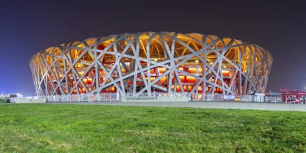 Olympic Stadium Bird's Nest Beijing Olympic Stadium modern architecture panorama in Beijing, China,