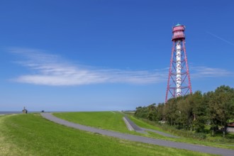 Campen lighthouse, highest lighthouse on the German mainland, Krummhörn, East Frisia, Lower Saxony,