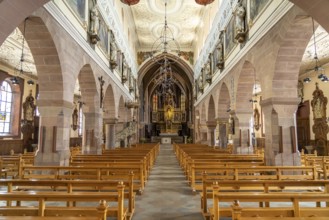 Interior of the Villingen Minster Cathedral of Our Lady, Villingen-Schwenningen, Black Forest,