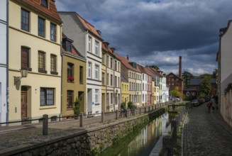 Wismar, Mecklenburg-Western Pomerania, Germany, renovated old town of the Hanseatic city of Wismar,