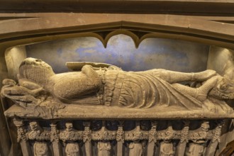 13th century memorial to crusader Walter de Dunstanville at St Andrew's Church, Castle Combe,