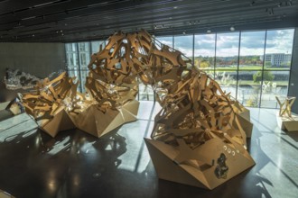 Exhibition in the interior of the Museum for Future Issues Futurium in Berlin, Germany, Europe