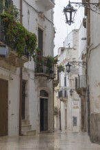 Alley in Martina Franca, rainy weather, Apulia, Southern Italy, Italy, Europe