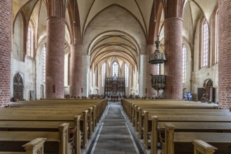 Interior of St Peter's Church, Hanseatic town of Seehausen, Altmark, Saxony-Anhalt, Germany, Europe