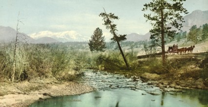 Upsilon Peak, Estes' Park, Colorado, United States of America, USA, digitally restored reproduction