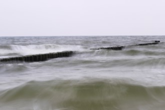 Baltic Sea near Usedom in September, long exposure, Mecklenburg-Western Pomerania, Germany, Europe