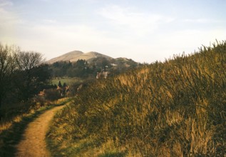 Footpath to Worcestershire or Worcester Beacon, 425 metres high, The Malvern Hills, Worcestershire,