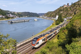 Regional train of the VIAS type Stadler Flirt in Sankt Goarshausen, Germany, Europe