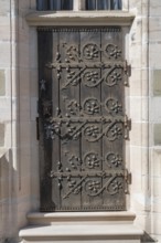 Side entrance of St Vitus Church, Iphofen, Lower Franconia, Bavaria, Germany, Europe