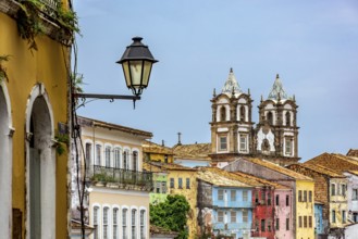 Historic neighborhood of Pelourinho in the city of Salvador in Bahia with its old buildings