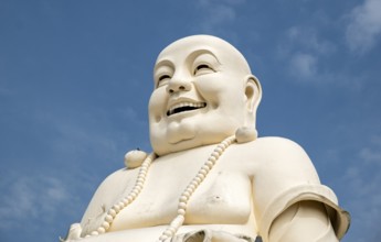 Statue of Budai - Laughing Buddha, Vinh Trang Temple, My Tho, Mekong Delta, Vietnam, Asia