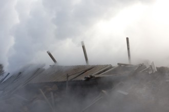 Steam evaporating of the ground at Gunnuhver, close to Reykjanes lighthouse. Gunnuhver is the heart