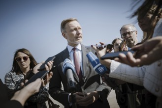 Christian Lindner (FDP), Federal Minister of Finance, photographed during a press statement in