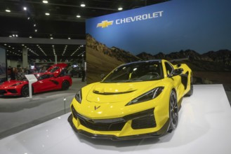 Detroit, Michigan USA - 10 January 2025 - The 2025 Chevrolet Corvette ZR1 3LZ coupe on display at