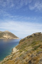 Coast of the Mani on the Laconian Gulf near Porto Kagio, Laconia, Peloponnese, Greece, Europe