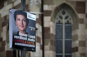 Election posters for the Bundestag election on 23 February 2025, Sahra Wagenknecht alliance, in