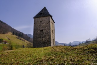 Schellenberger Passturm, Passthurm, watchtower, former border fortification, Marktschellenberg,