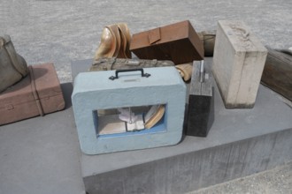 Detail of the memorial for deported Jews during the Nazi era at the DenkOrt Deportationen, 1941 to