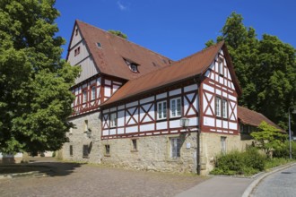 Varbüler Castle, Hemmingen Castle, the new building, half-timbered, former seat of the barons of