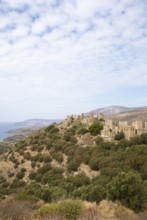 Tower houses of Vathia, historic stone houses, Mani Peninsula, Laconia, Peloponnese, Greece, Europe