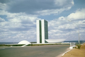 The building of the National Congress, Brasilia, Federal District, Brazil 1962