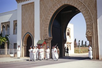 Changing of the guard in the palace, Rabat, Morocco, North Africa 1971, Africa