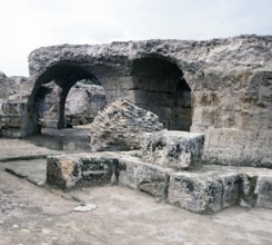 Roman ruins of the Antonine Baths of Antoninus Pius, in Carthage, Tunis, Tunisia, 1998, Africa