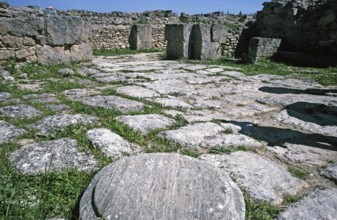 Prehistoric archaeological site in Ugarit, Syria, 1998 Reception room of the palace, Asia