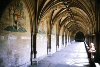 Cloister of Norwich Cathedral, Norwich, Norfolk, England, 1966