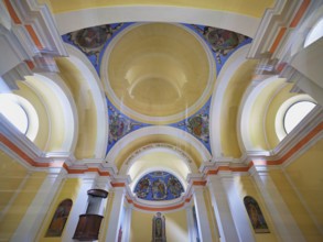 Interior view of the church of Santa Maria Lauretana, Sonogno, Valle Verzasca, Verzasca Valley,