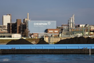 Leverkusen, North Rhine-Westphalia, Germany - Bayer Chempark Leverkusen, plant site on the Rhine,