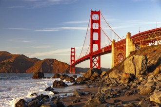 The Golden Gate Bridge and Marshall Beach in San Francisco, California, United States of America,