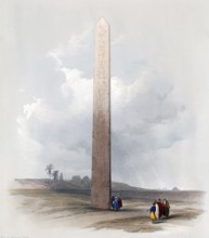 The Obelisk of Heliopolis, Egypt, around 1850, Historical, digitally restored reproduction from a