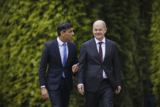 Olaf Scholz (SPD), Federal Chancellor, receives Rishi Sunak, Prime Minister of the United Kingdom