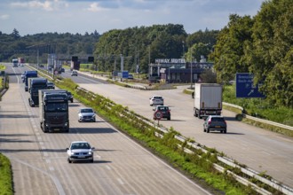 Goch border crossing, A57 motorway, from Germany to the Netherlands, little traffic, North