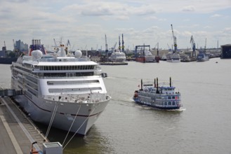 Europe, Germany, Hanseatic City of Hamburg, Elbe, harbour, passenger ship Europa 2 at the jetty,