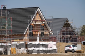 New development area, Am Schwan, in Wesel, where 70 detached and semi-detached houses are being