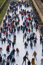 Ice rink at the Zollverein coking plant, Zollverein World Heritage Site, Essen, Germany, Europe